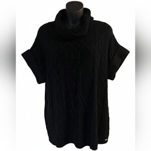 [Picadilly] Black Oversized Knitted Cowl Neck Short Wide Sleeve Sweater XS